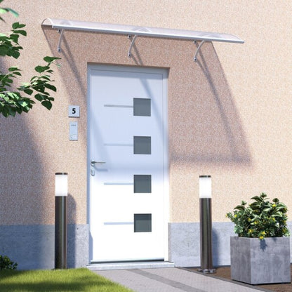 marquise moderne maison ALU blanc Kwarc xl 197x82, plaque acrylique transparente