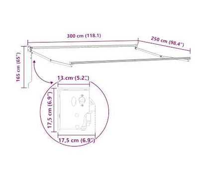 auvent pour balcon noir et blanc imperméable 200 à 400x120cm