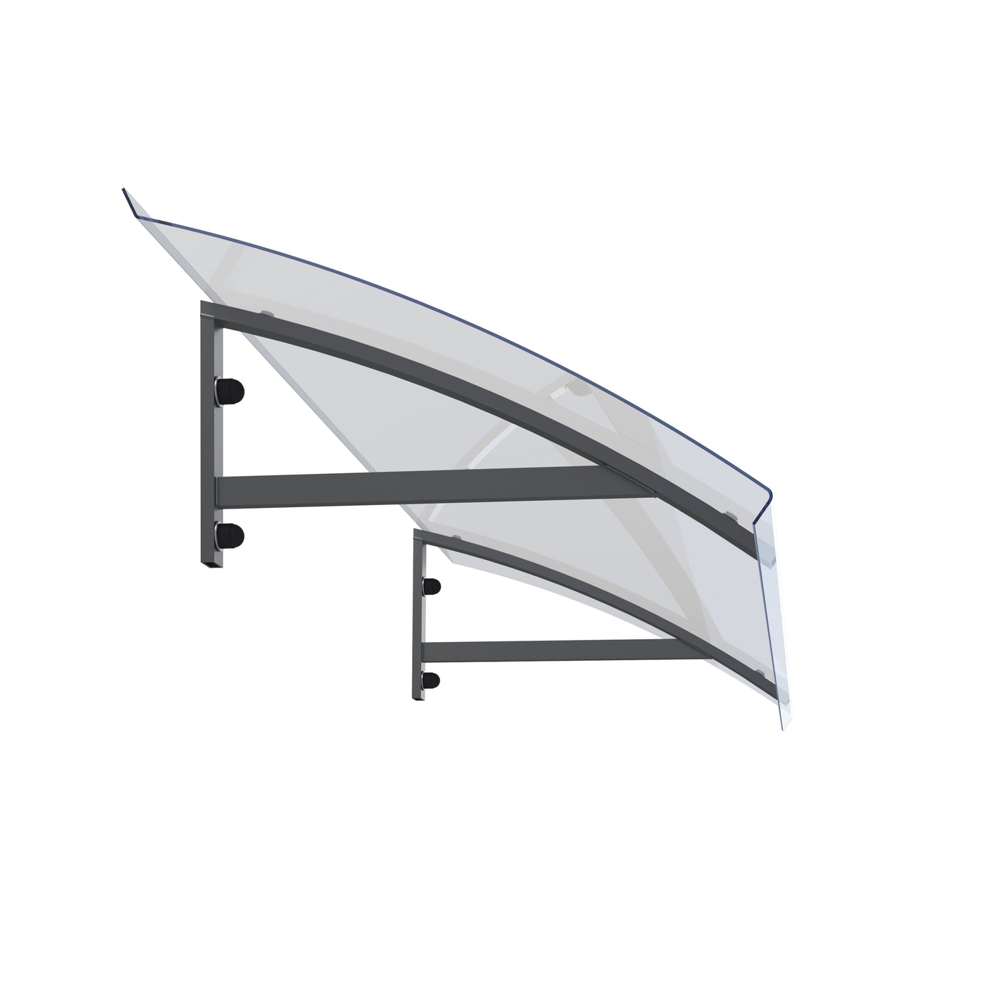 marquise moderne alu Arct anthracite bleu 102x44, polycarbonate solide