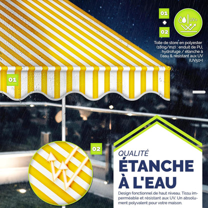 auvent balcon sans perçage 200 à 400cm