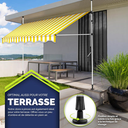 auvent balcon sans perçage 200 à 400cm