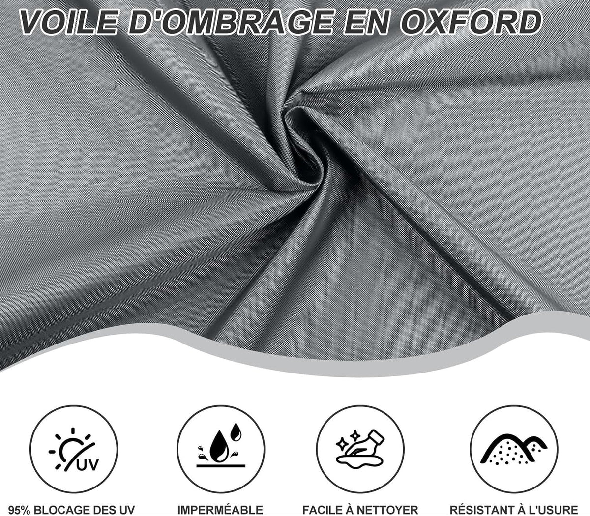 Voile d'ombrage triangulaire gris