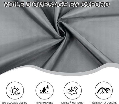 Voile d'ombrage triangulaire gris