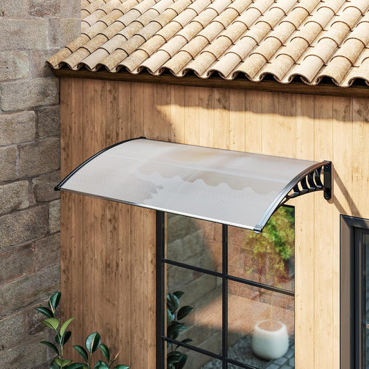 auvent marquise de porte 40x40cm transparent en polycarbonate
