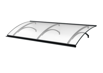 marquise moderne maison ALU blanc Kwarc xl 197x82, plaque acrylique transparente
