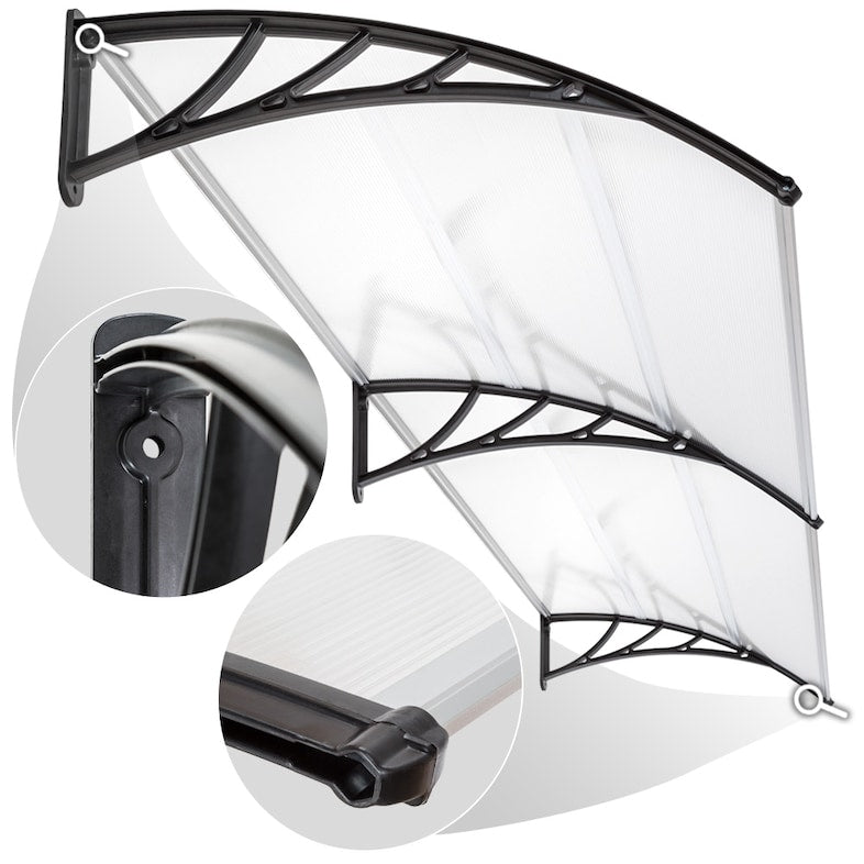 marquise de porte ancienne 160x80cm transparent en polycarbonate