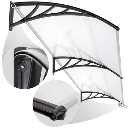 marquise de porte ancienne 160x80cm transparent en polycarbonate