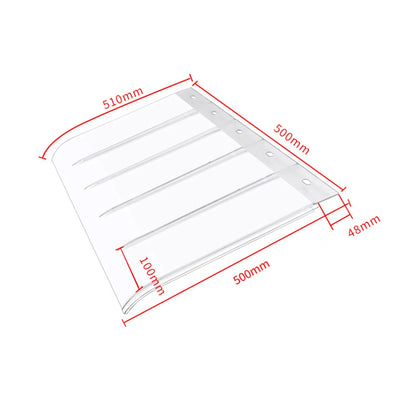 une marquise de porte 50x50cm transparent en polycarbonate