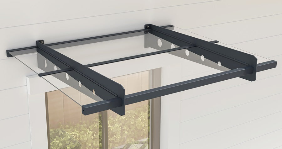 marquise de porte moderne West gris Anthracite 120x80 cm