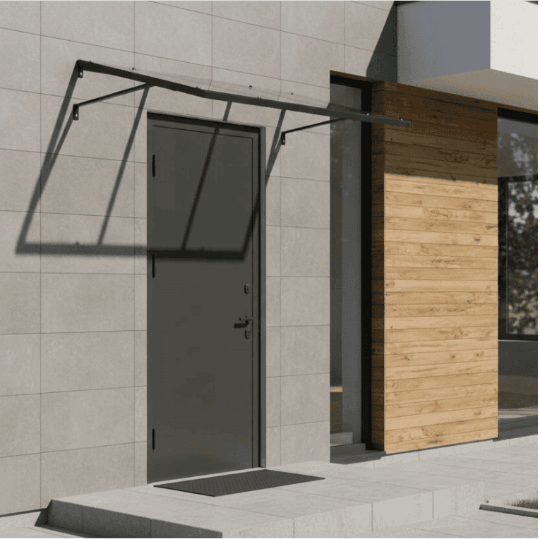 marquise porte moderne ALU 140x90 cm, UV protection