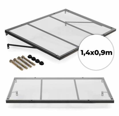 marquise porte moderne ALU 140x90 cm, UV protection