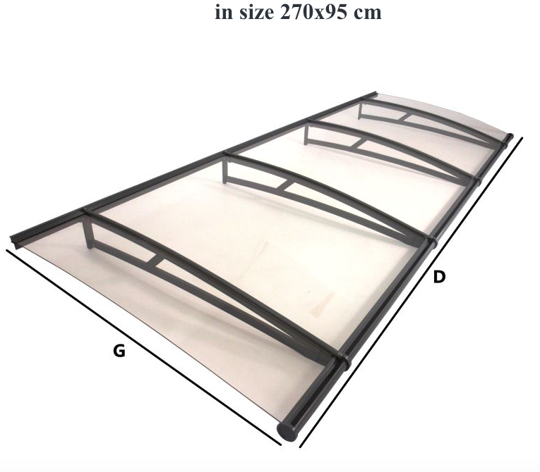 auvent entree moderne 270x95 cm