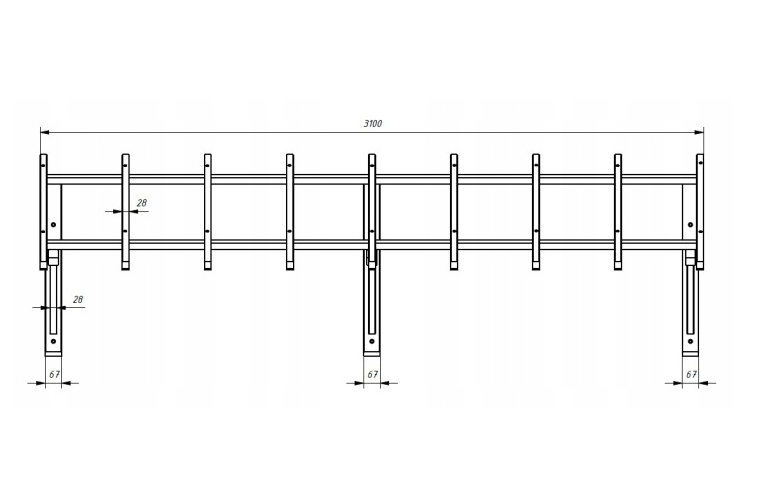 marquise en bois Balcony 310x280 cm
