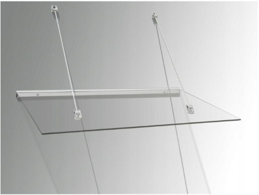 auvent verre Transparent 150x97cm  - Pour porte d'entrée