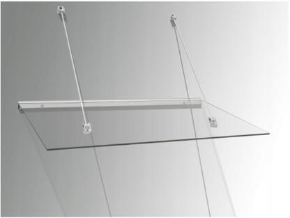 auvent verre Transparent 150x97cm  - Pour porte d'entrée