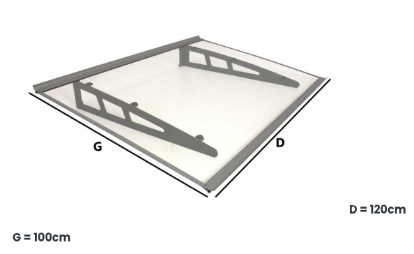 auvent moderne porte d'entrée metal 120x100 cm