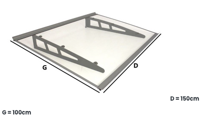 auvent marquise moderne metal 150x100 cm