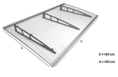 auvent porte d'entrée design metal 190x100 cm
