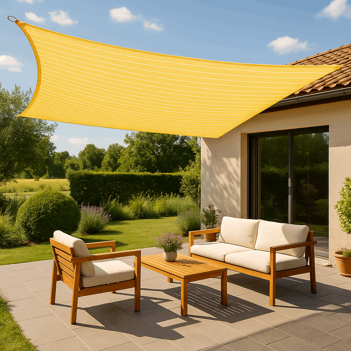 Voile D'ombrage Rectangulaire Jaune et blanc