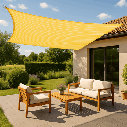 Voile D'ombrage Rectangulaire Jaune et blanc