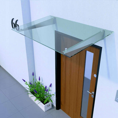 marquise en verre moderne Over supports en inox