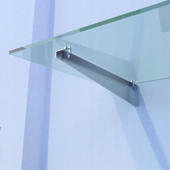 marquise en verre moderne Over supports en inox
