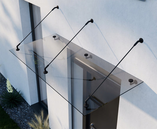 marquise de porte en verre Over 200X90 cm