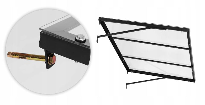 marquise porte moderne ALU 140x90 cm, UV protection