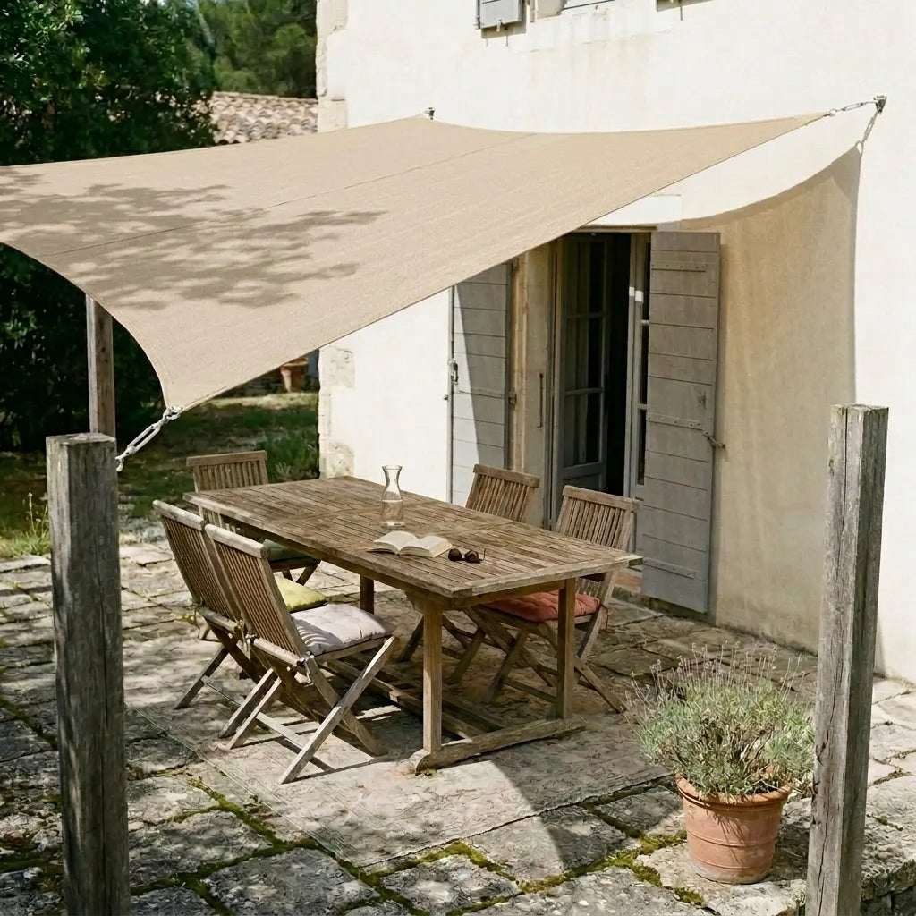 Voile D'ombrage Rectangulaire Crème