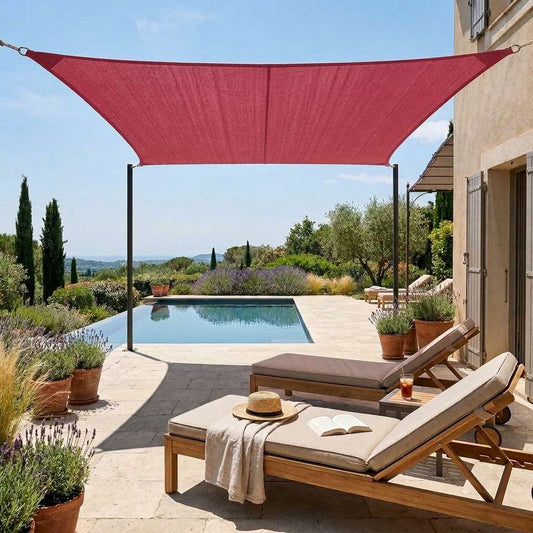 Voile d'ombrage trapeze terracotta