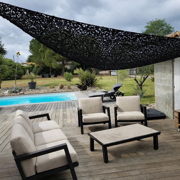 Filet de camouflage rectangulaire design camouflage noir 180g/m²