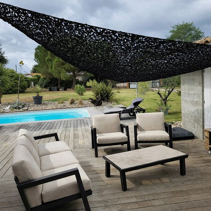 Filet de camouflage rectangulaire design camouflage noir 180g/m²
