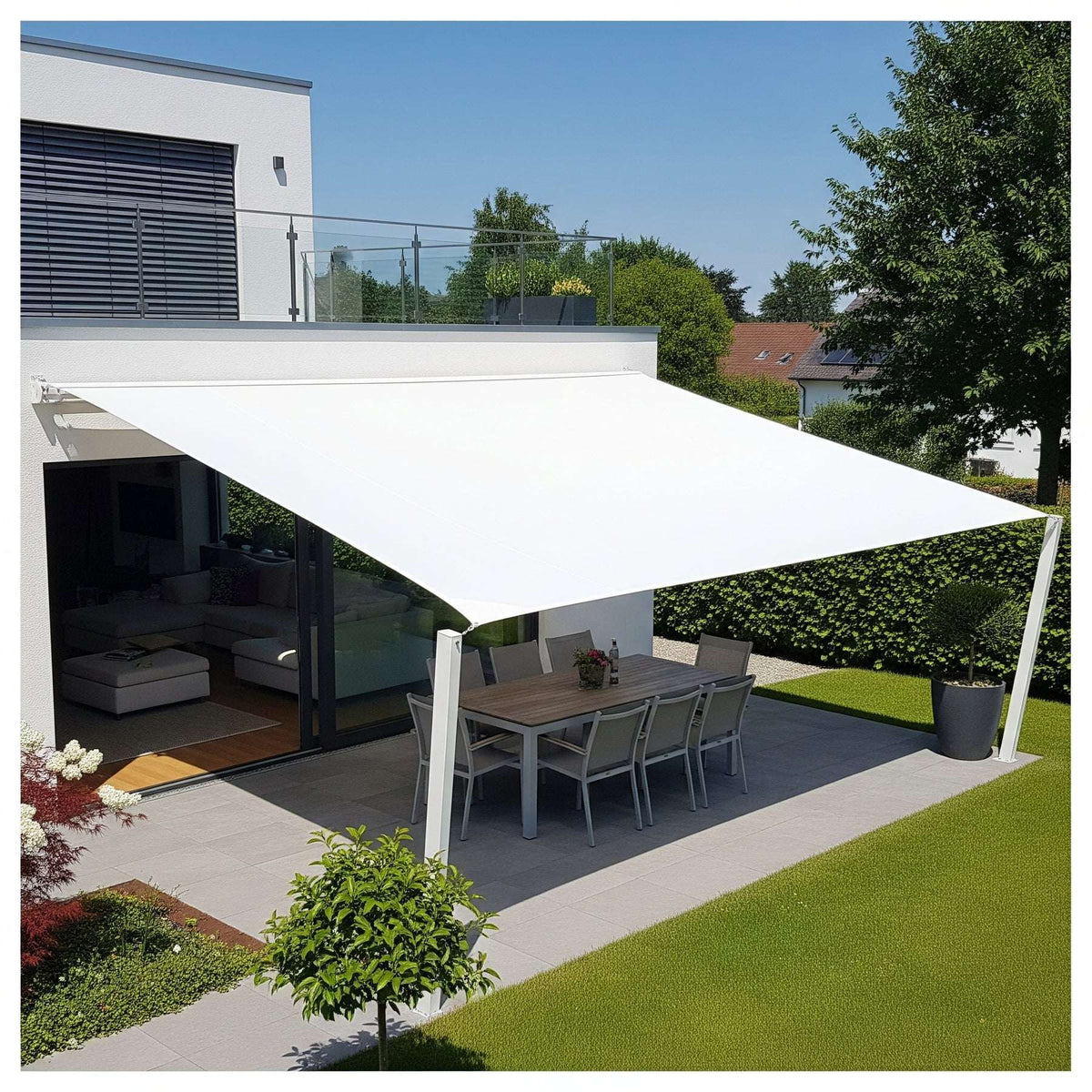 Voile d'ombrage rectangulaire blanc