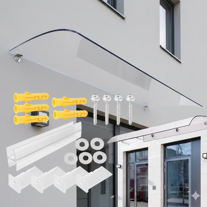 marquise et auvent 120x40cm transparent en polycarbonate