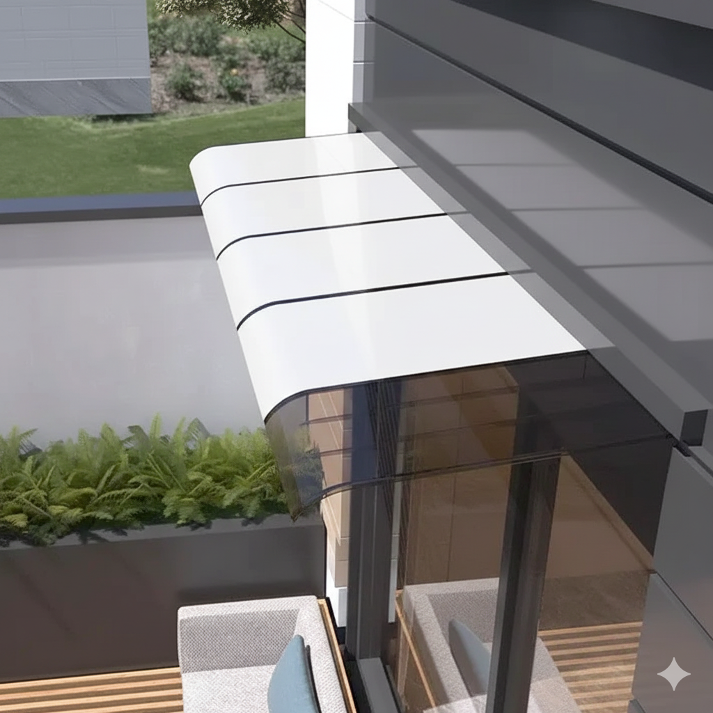 auvents marquises 120x50cm transparent en polycarbonate