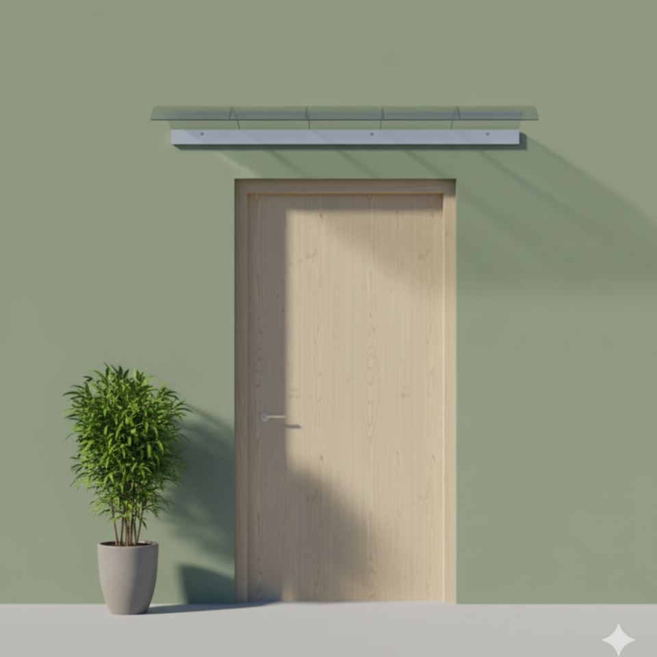 auvents marquises 120x50cm transparent en polycarbonate