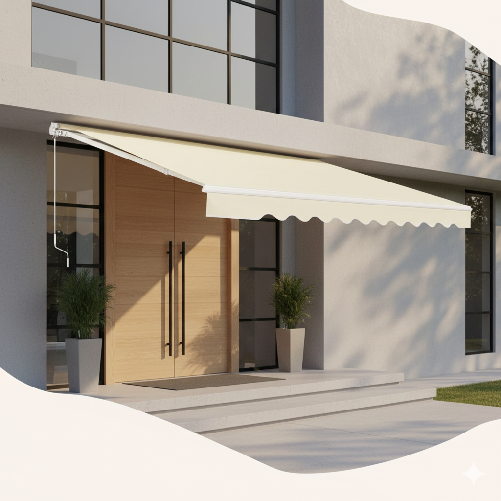 auvent terrasse retractable blanc de 200 à 400x120cm