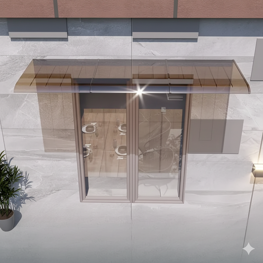 auvent de porte d entree 40x50cm brun en polycarbonate