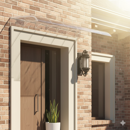 abri de porte marquise 40x40cm transparent en polycarbonate