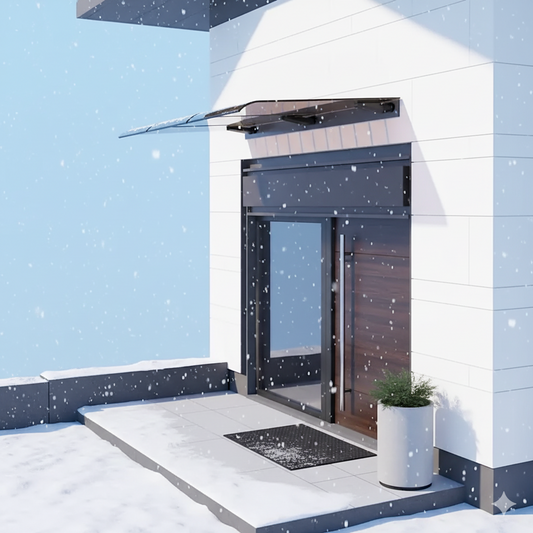 entrée marquise de porte 50x50cm brun en polycarbonate