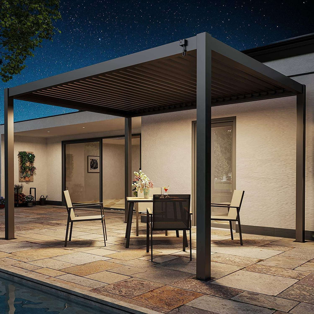 Pergola bioclimatique aluminium 4x3 m pergola jardin terrasse lames orientables