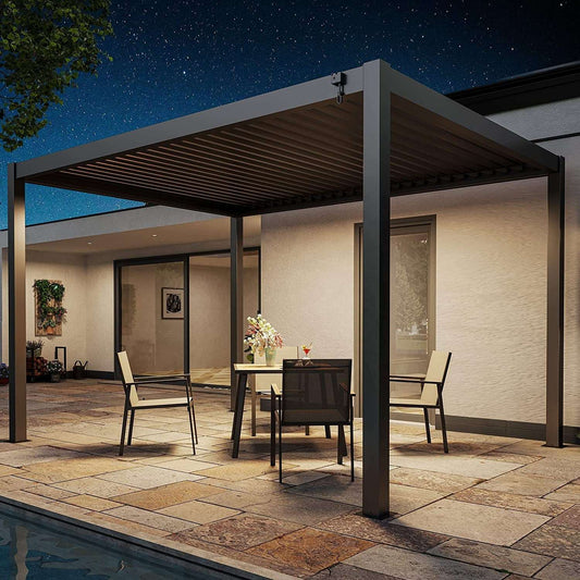 Pergola bioclimatique aluminium 4x3 m pergola jardin terrasse lames orientables