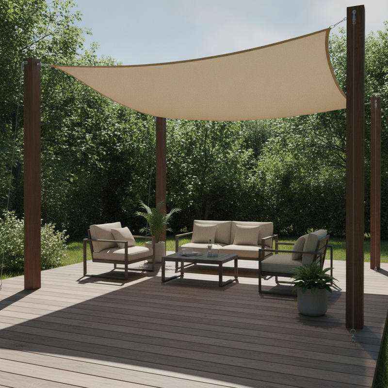 Voile d'ombrage rectangulaire marron taupe