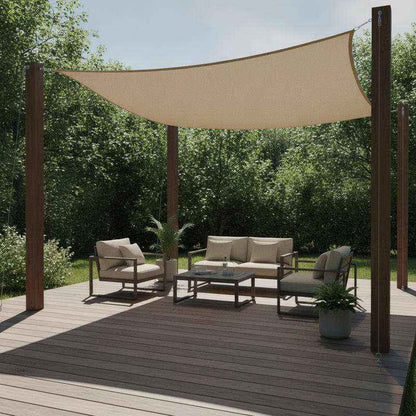 Voile d'ombrage rectangulaire marron taupe