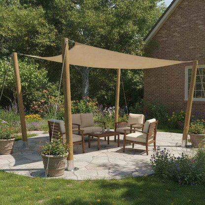 Voile d'ombrage trapeze marron taupe