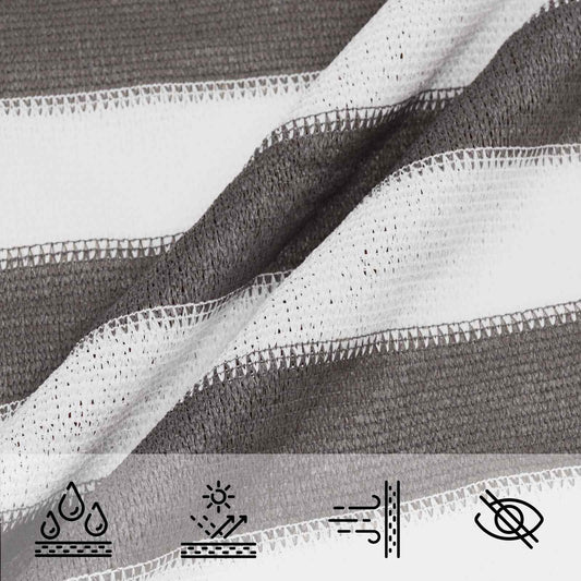 Toile d'ombrage rectangulaire noir et blanc