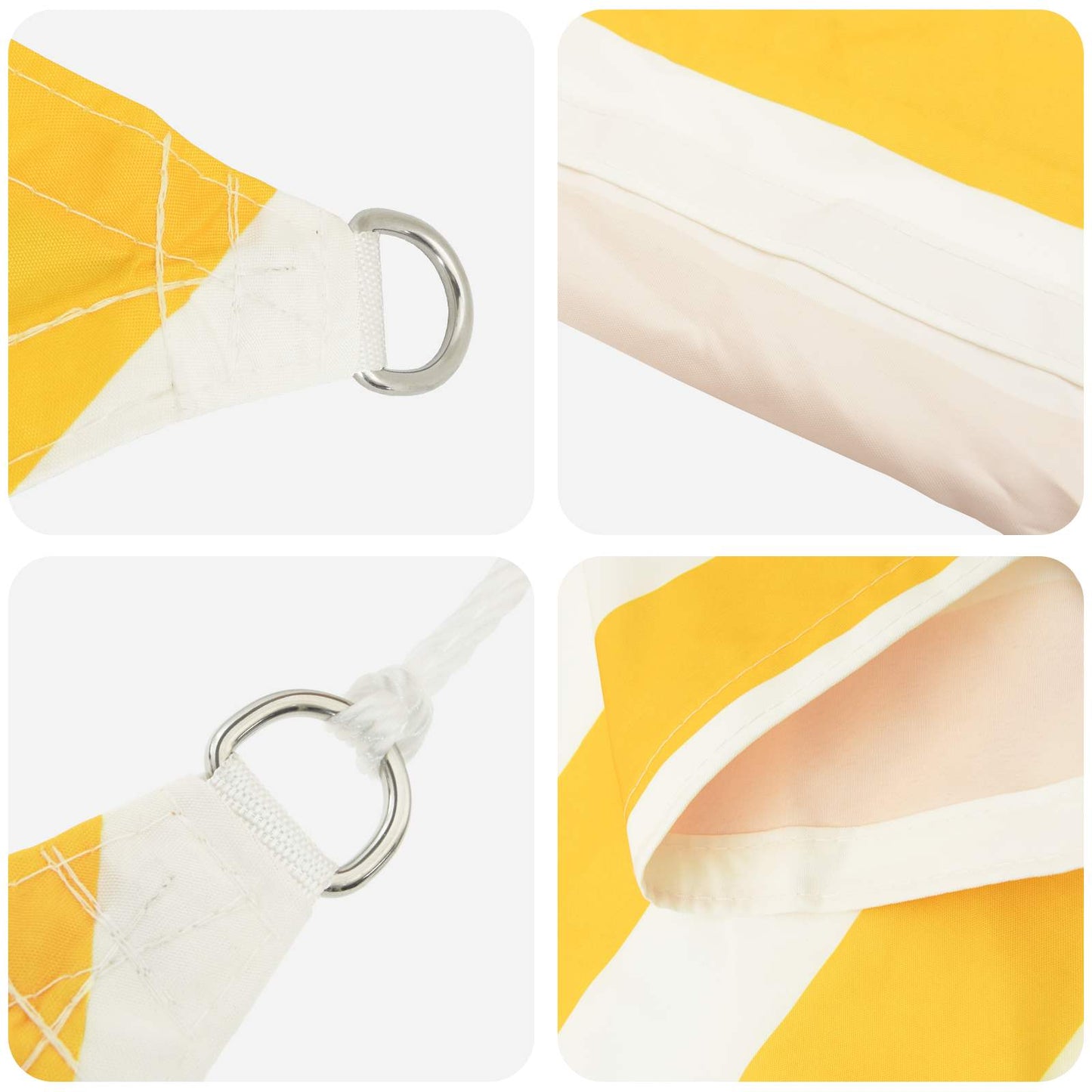 Voile d'ombrage triangulaire jaune blanc