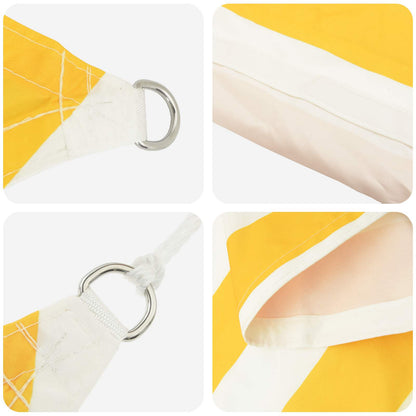 Voile d'ombrage triangulaire jaune blanc