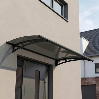 marquise pour porte d'entrée 91,5 1x150cm, Gris foncé/Transparent