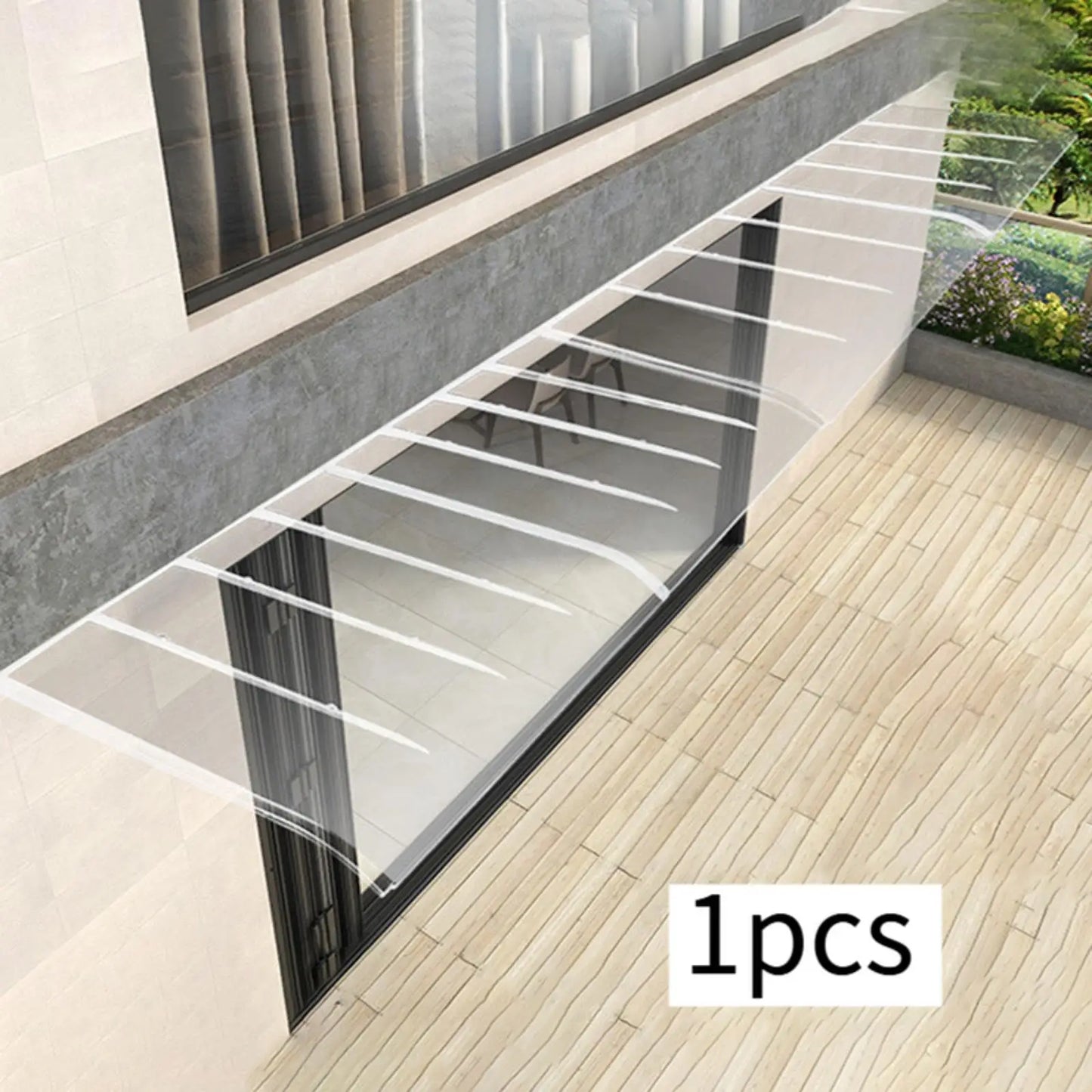 abri de porte marquise 40x40cm transparent en polycarbonate